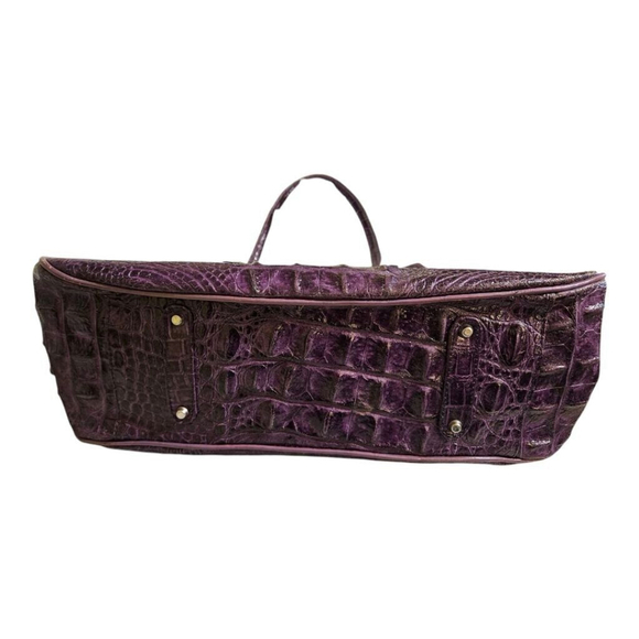 VEARI Purple Crocodile Embossed Leather Shoulder Bag Size XL - Picture 13 of 13
